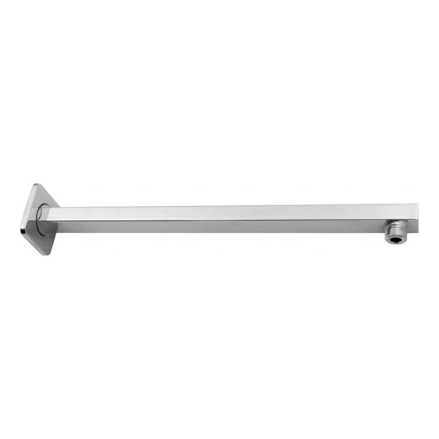 Aqualine - Braccio doccia quadrato 40,4 cm cromo lucido