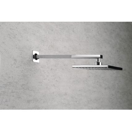 Aqualine - Braccio doccia quadrato 40,4 cm cromo lucido
