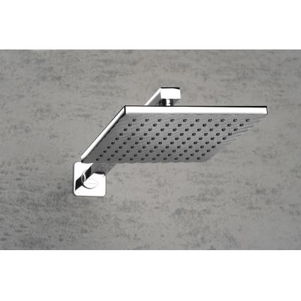 Aqualine - Braccio doccia quadrato 40,4 cm cromo lucido