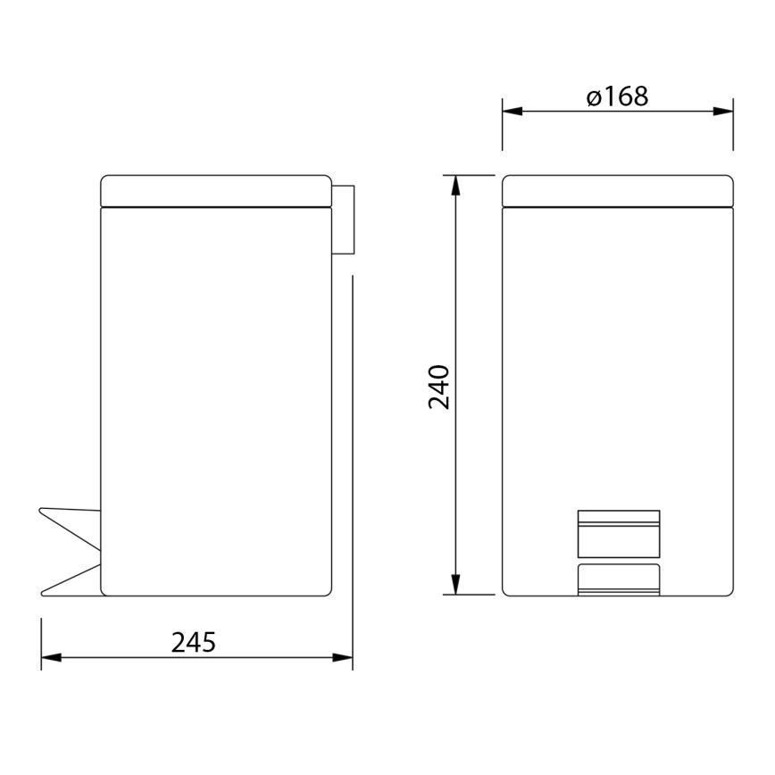 Aqualine - Cestino dei rifiuti SIMPLE LINE 3 l bianco opaco