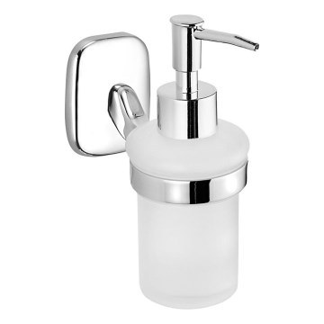 Aqualine - Distributore di sapone a parete RUMBA 160 mm bianco latte vetro/cromo lucido