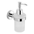 Aqualine - Distributore di sapone a parete SAMBA 150 mm bianco latte vetro/cromo lucido