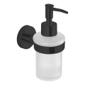 Aqualine - Distributore di sapone a parete SAMBA 150 opaco bianco latte vetro/opaco nero