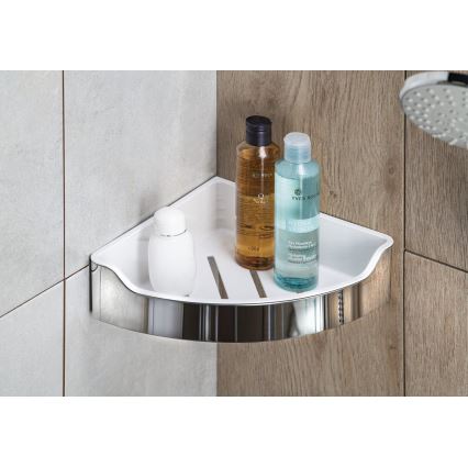 Aqualine - Mensola per doccia ad angolo SAMBA 21,8x30 cm cromo lucido