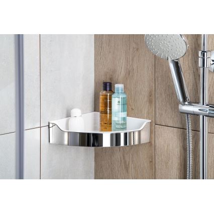 Aqualine - Mensola per doccia ad angolo SAMBA 21,8x30 cm cromo lucido