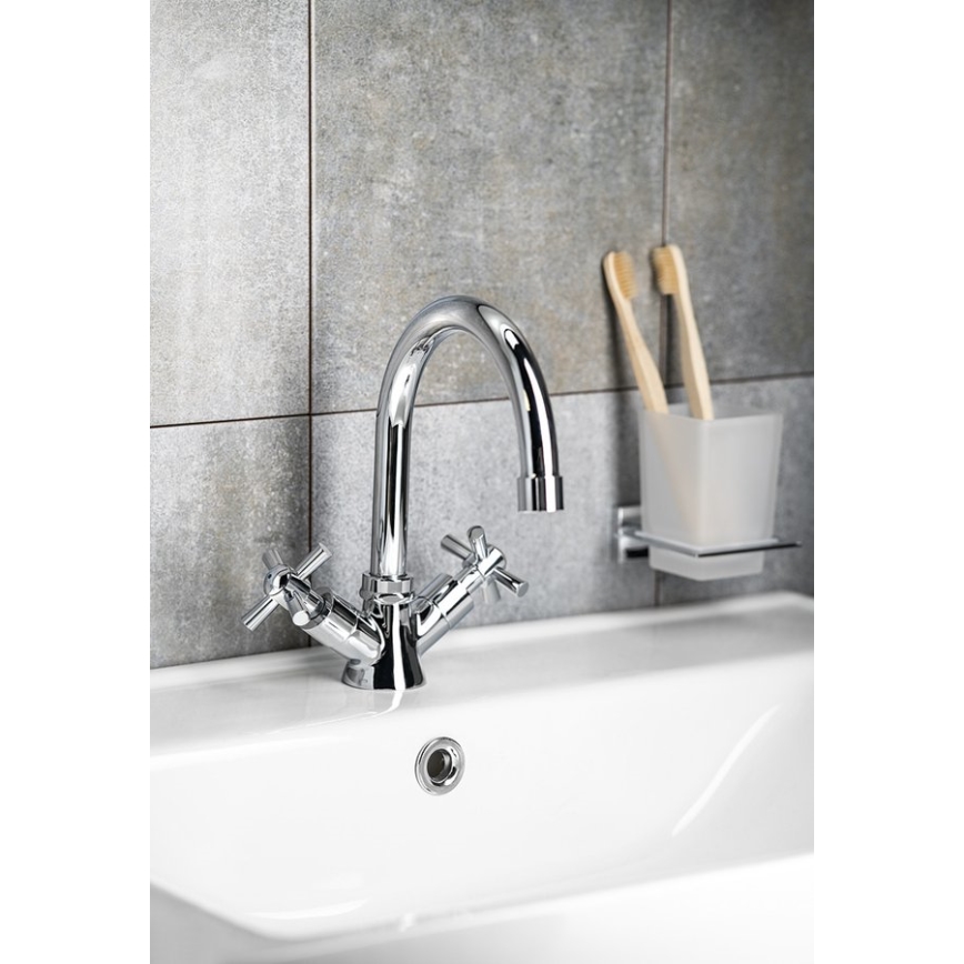 Aqualine - Miscelatore per lavabo XENIA RETRO 22,2 cm cromo lucido
