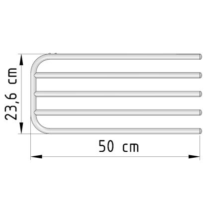 Aqualine - Portasciugamani per elemento riscaldante 50 cm bianco