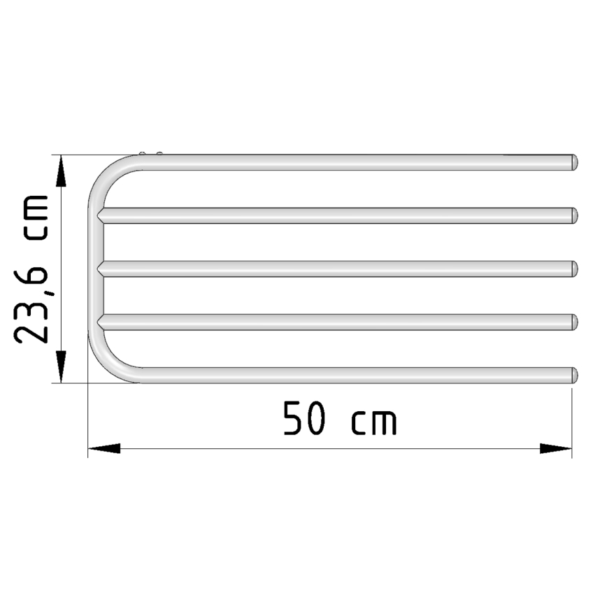 Aqualine - Portasciugamani per elemento riscaldante 50 cm bianco