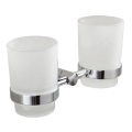 Aqualine - Portaspazzolino a parete SAMBA bianco latte vetro/cromo lucido