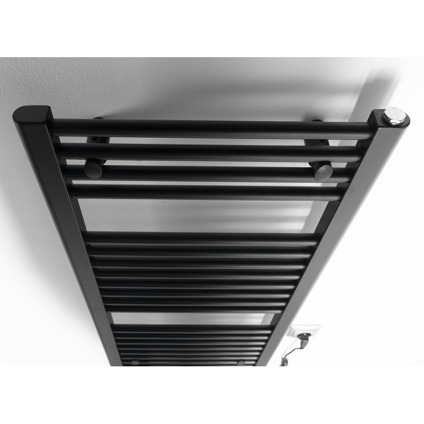 Aqualine - Radiatore elettrico da bagnoDIRECT-E 300W/230V 96 cm opaco nero dritto
