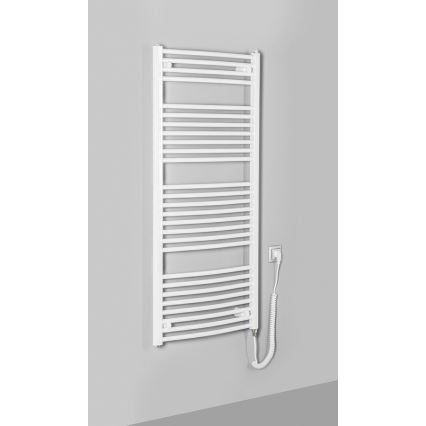 Aqualine - Radiatore elettrico da bagno ORBIT-E 600W 132x60 cm bianco rotondo