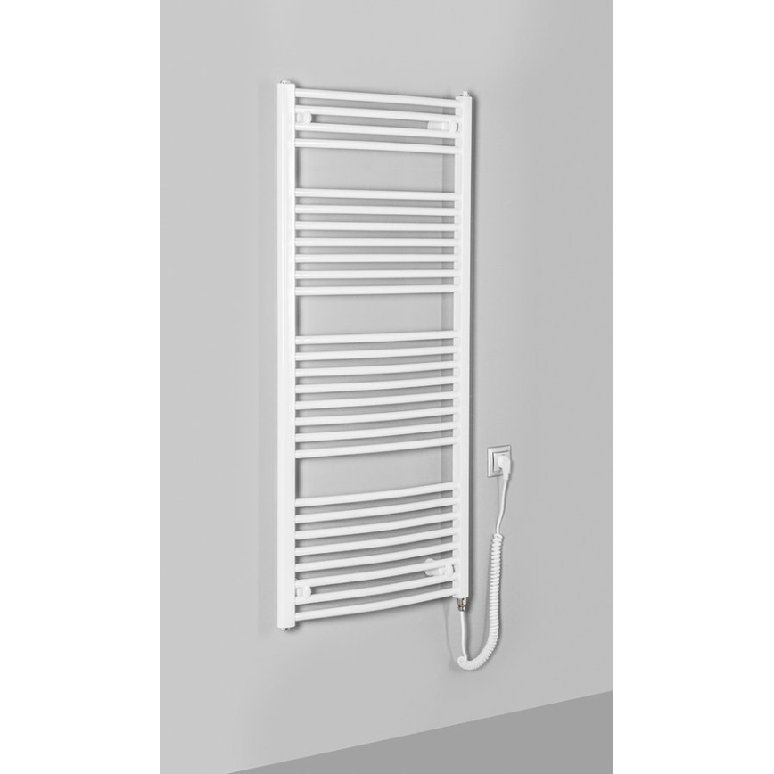Aqualine - Radiatore elettrico da bagno ORBIT-E 600W 132x60 cm bianco rotondo