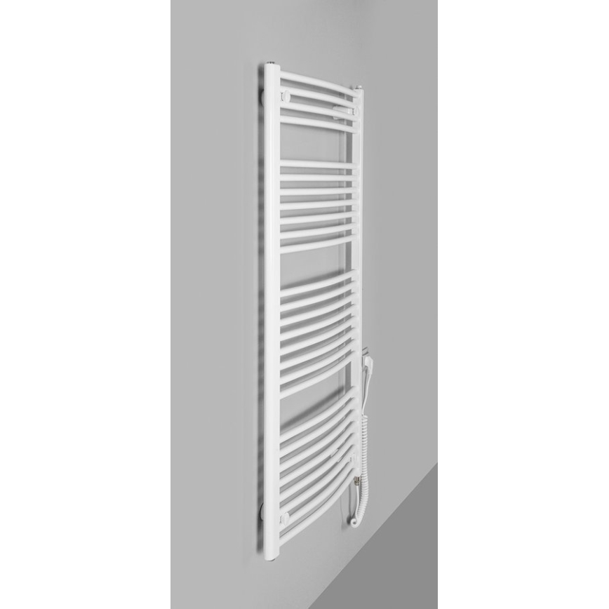 Aqualine - Radiatore elettrico da bagno ORBIT-E 600W 132x60 cm bianco rotondo