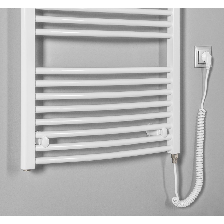 Aqualine - Radiatore elettrico da bagno ORBIT-E 600W 132x60 cm bianco rotondo