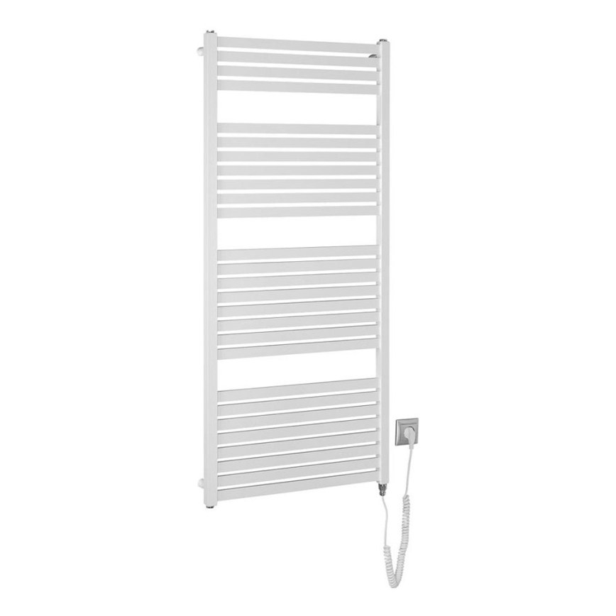 Aqualine - Radiatore elettrico da bagno TONDI-E 600W/230V 133 cm bianco dritto