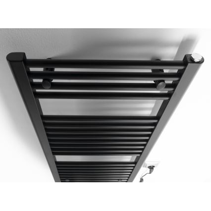 Aqualine - Radiatore elettrico per bagno DIRECT-E 300W 96x45 cm nero opaco