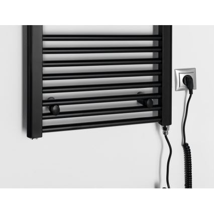 Aqualine - Radiatore elettrico per bagno DIRECT-E 300W 96x45 cm nero opaco