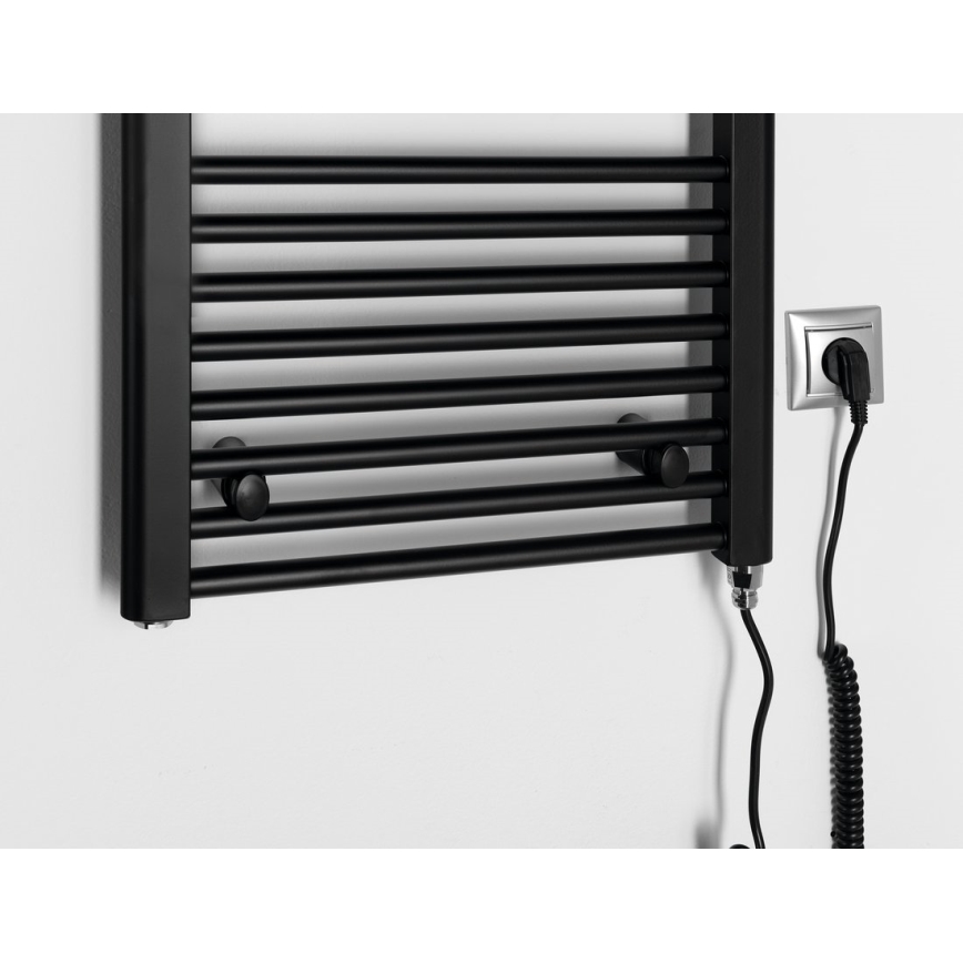 Aqualine - Radiatore elettrico per bagno DIRECT-E 300W 96x45 cm nero opaco