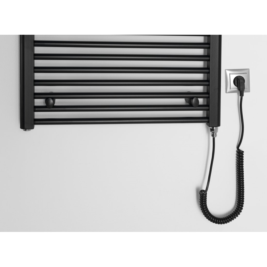 Aqualine - Radiatore elettrico per bagno DIRECT-E 400W 96x60 cm nero opaco