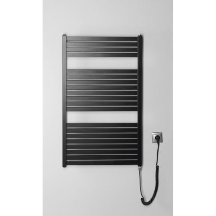 Aqualine - Radiatore elettrico per il bagno TONDI-E 400W 97x60 cm nero opaco