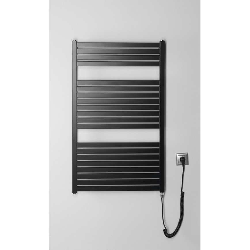 Aqualine - Radiatore elettrico per il bagno TONDI-E 400W 97x60 cm nero opaco