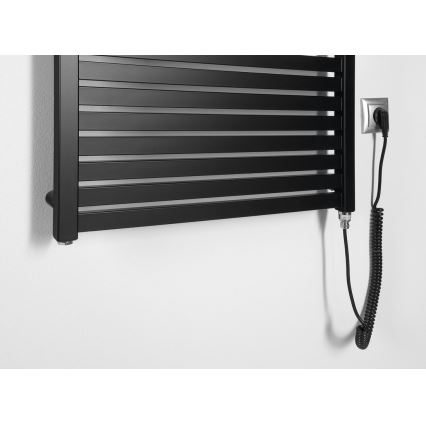 Aqualine - Radiatore elettrico per il bagno TONDI-E 400W 97x60 cm nero opaco