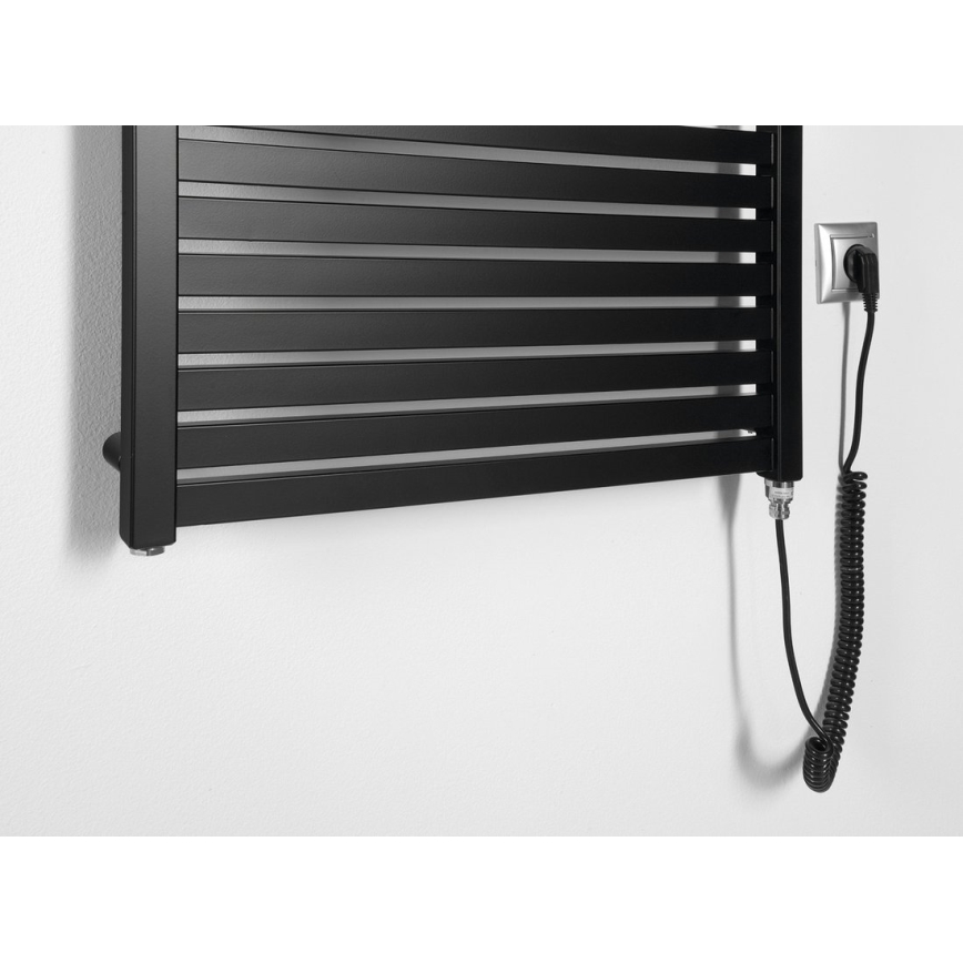 Aqualine - Radiatore elettrico per il bagno TONDI-E 400W 97x60 cm nero opaco