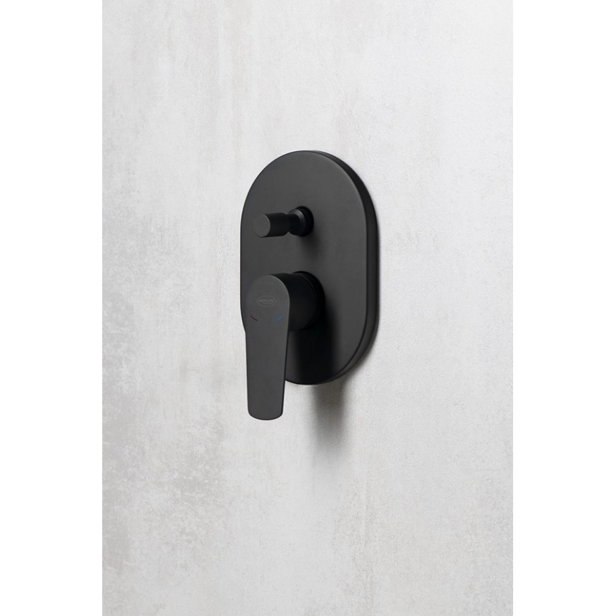 Aqualine - Rubinetto doccia per installazione a scomparsa LOTTA opaco nero