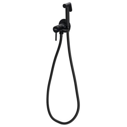 Aqualine - Rubinetto per bidet con doccia da incasso opaco nero