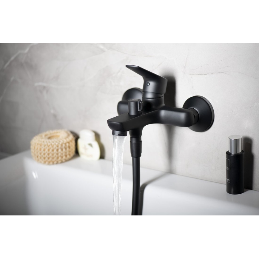 Aqualine - Rubinetto vasca da bagno LOTTA opaco nero