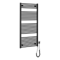 Aqualine - Scaldasalviette elettrico da bagno DIRECT-E 600W 132x60 cm nero opaco