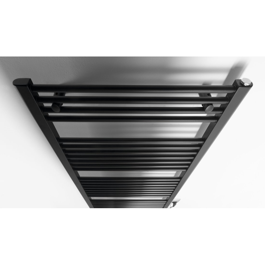 Aqualine - Scaldasalviette elettrico da bagno DIRECT-E 600W 132x60 cm nero opaco