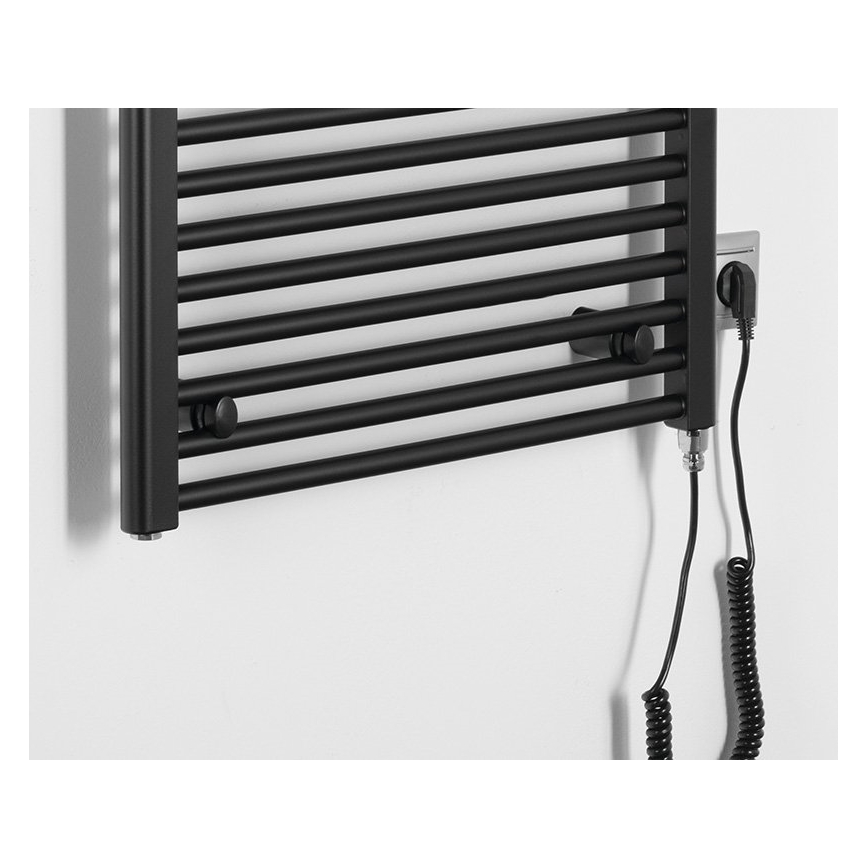 Aqualine - Scaldasalviette elettrico da bagno DIRECT-E 600W 132x60 cm nero opaco
