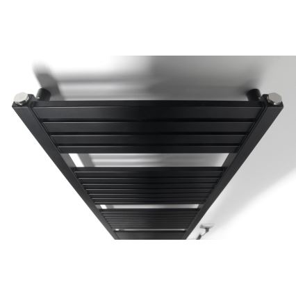 Aqualine - Scaldasalviette elettrico da bagno TONDI-E 500 W 133 x 45 cm nero opaco