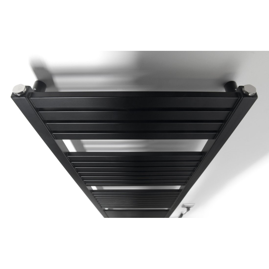 Aqualine - Scaldasalviette elettrico da bagno TONDI-E 500 W 133 x 45 cm nero opaco