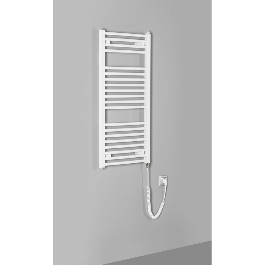 Aqualine - Scaldasalviette elettrico ORBIT-E 300W 96x45 cm, bianco, rotondo