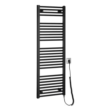 Aqualine - Scaldasalviette elettrico per bagno DIRECT-E 400W 132x45 cm nero opaco