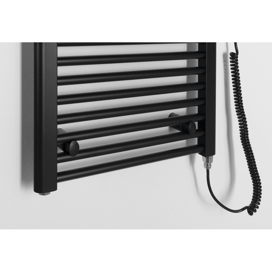Aqualine - Scaldasalviette elettrico per bagno DIRECT-E 400W 132x45 cm nero opaco