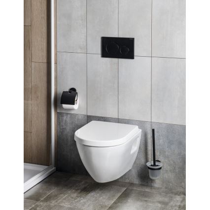 Aqualine - Scopino a parete SAMBA bianco latte vetro/opaco nero