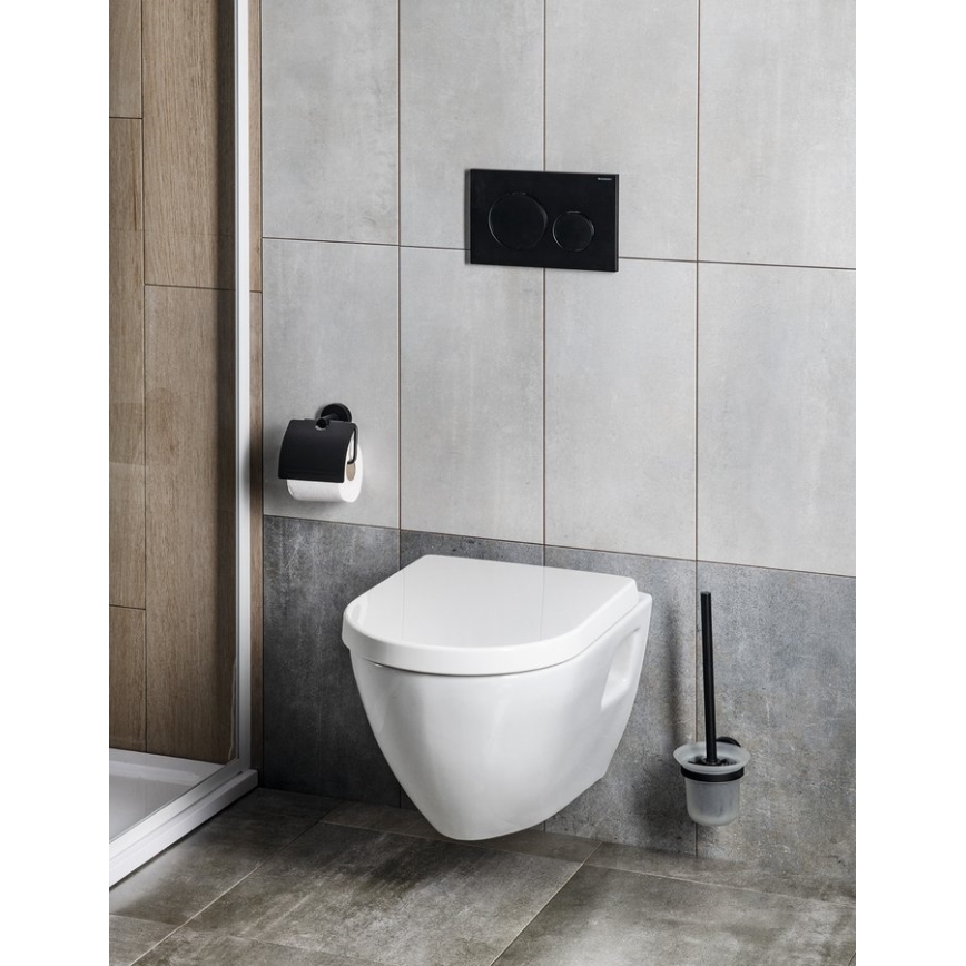 Aqualine - Scopino a parete SAMBA bianco latte vetro/opaco nero