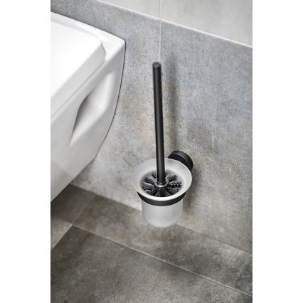 Aqualine - Scopino a parete SAMBA bianco latte vetro/opaco nero