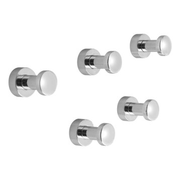 Aqualine - SET 5x Gancio a muro SAMBA cromo lucido