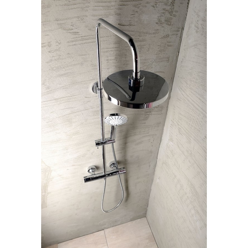 Aqualine - Set da doccia con rubinetto termostatico LIGA cromo lucido