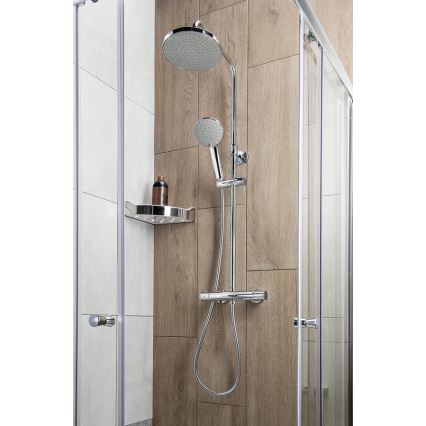 Aqualine - Set da doccia con rubinetto termostatico LIGA cromo lucido