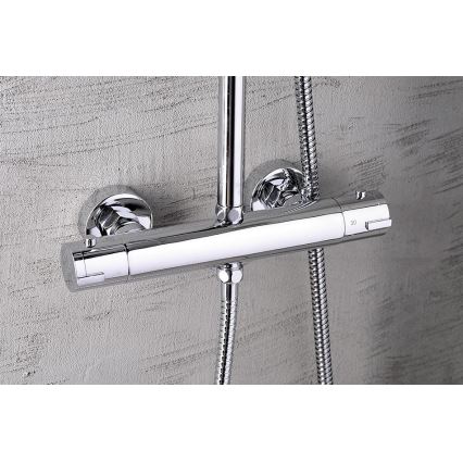 Aqualine - Set da doccia con rubinetto termostatico LIGA cromo lucido