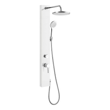 Aqualine - Set doccia con miscelatore FIGA bianco/cromo lucido