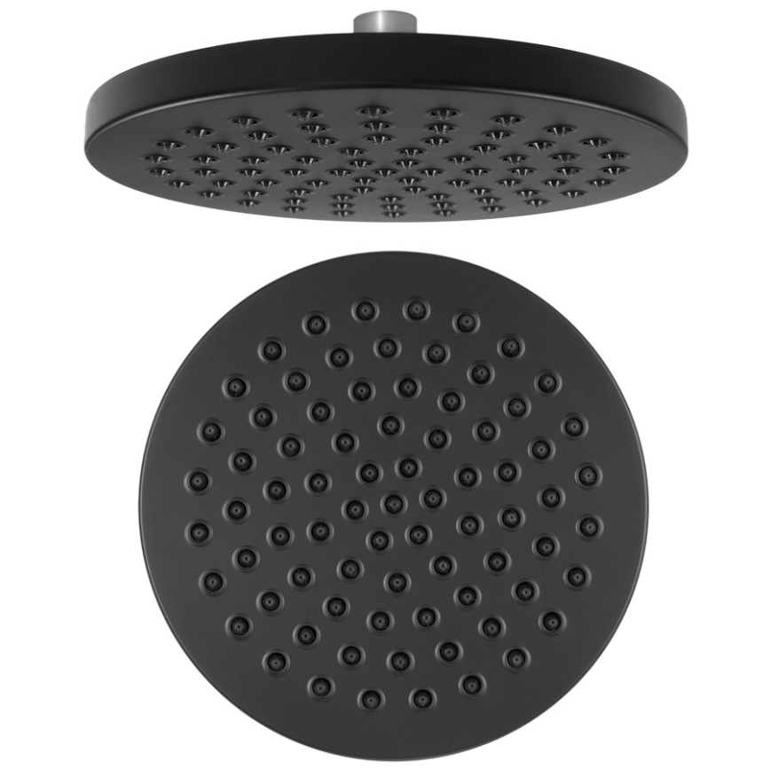 Aqualine - Soffione doccia diametro 20 cm opaco nero