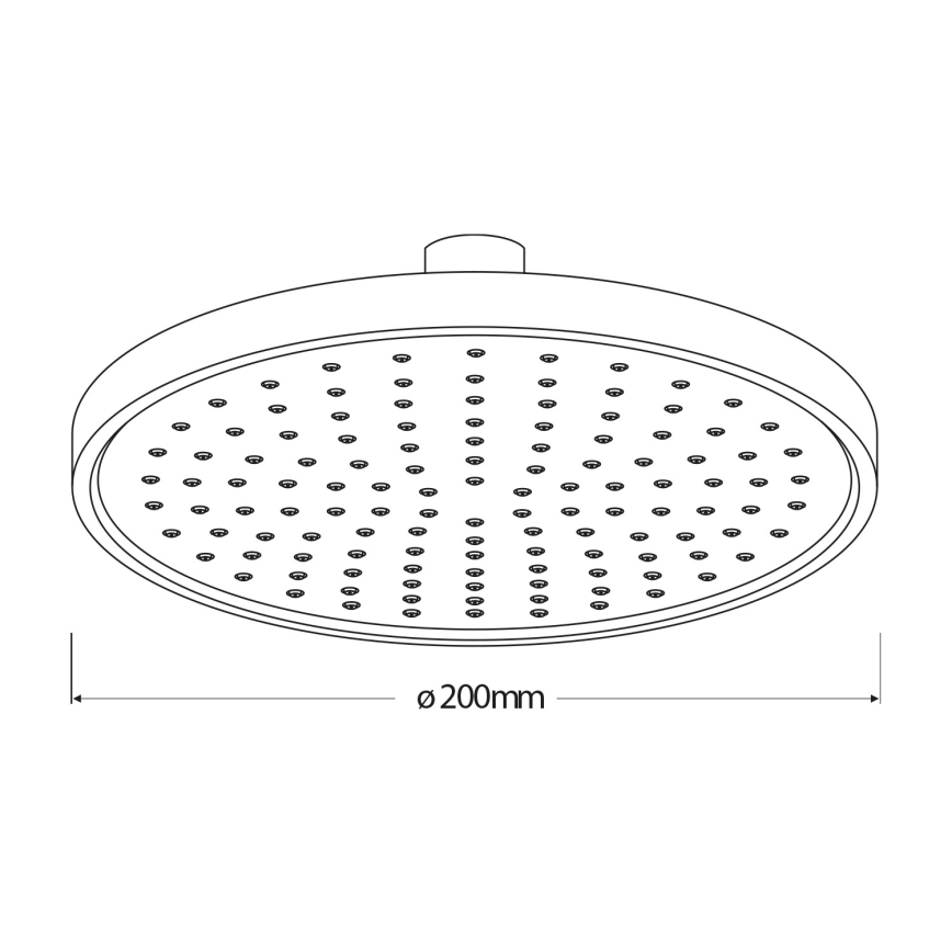 Aqualine - Soffione doccia diametro 20 cm opaco nero