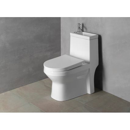 Aqualine - WC combinato con lavabo HYGIE ceramica/bianca