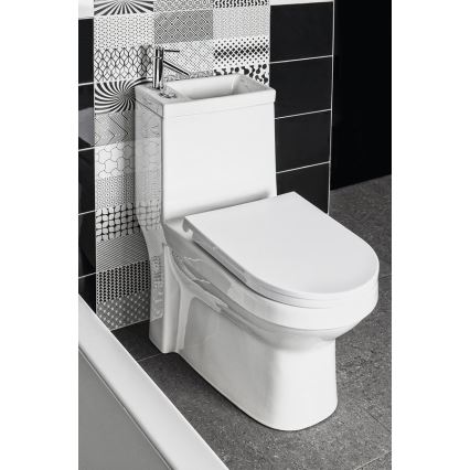 Aqualine - WC combinato con lavabo HYGIE, in ceramica/bianco
